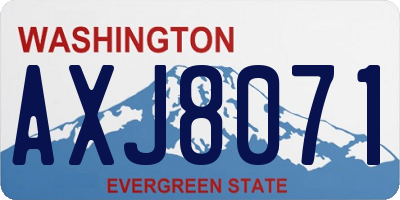 WA license plate AXJ8071