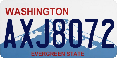WA license plate AXJ8072