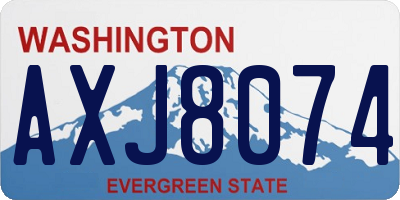 WA license plate AXJ8074