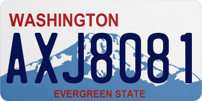 WA license plate AXJ8081
