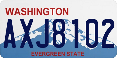WA license plate AXJ8102