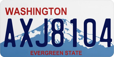 WA license plate AXJ8104