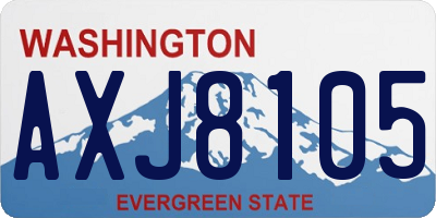 WA license plate AXJ8105