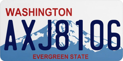 WA license plate AXJ8106