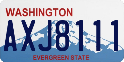 WA license plate AXJ8111