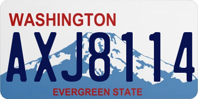 WA license plate AXJ8114