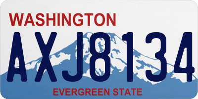 WA license plate AXJ8134