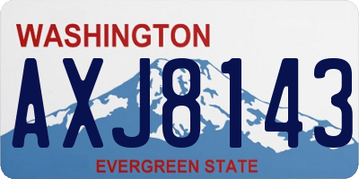 WA license plate AXJ8143