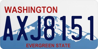 WA license plate AXJ8151