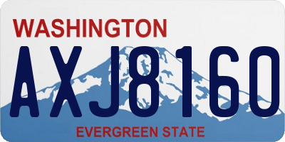 WA license plate AXJ8160