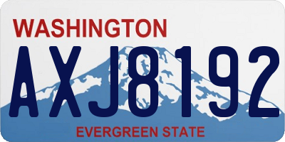 WA license plate AXJ8192