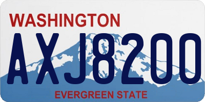WA license plate AXJ8200