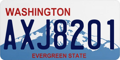WA license plate AXJ8201