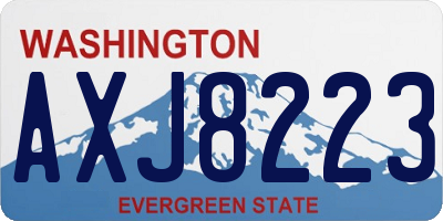 WA license plate AXJ8223