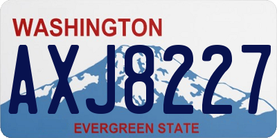 WA license plate AXJ8227