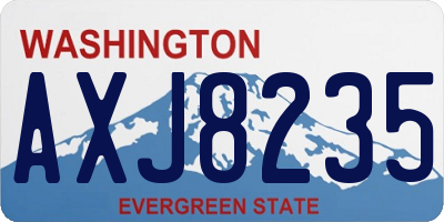 WA license plate AXJ8235