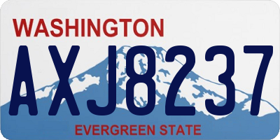 WA license plate AXJ8237