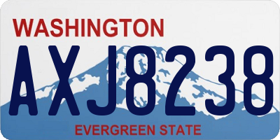 WA license plate AXJ8238
