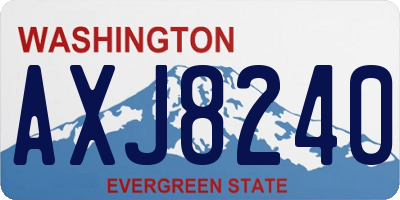 WA license plate AXJ8240