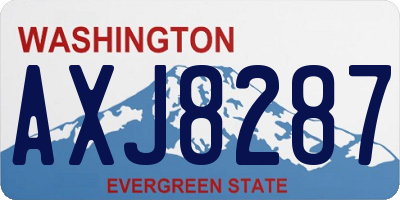 WA license plate AXJ8287