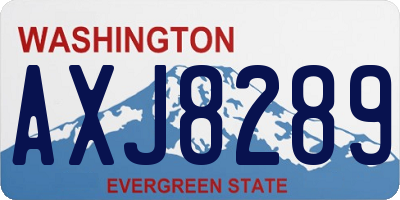 WA license plate AXJ8289