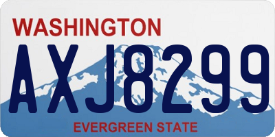 WA license plate AXJ8299