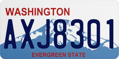 WA license plate AXJ8301
