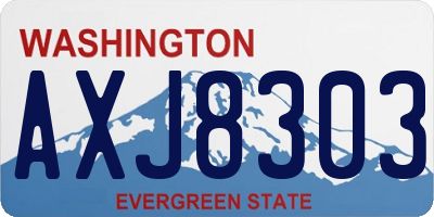 WA license plate AXJ8303