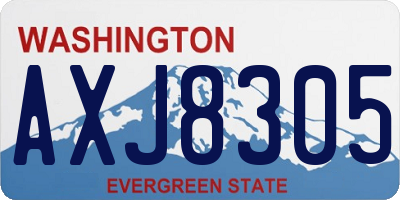WA license plate AXJ8305