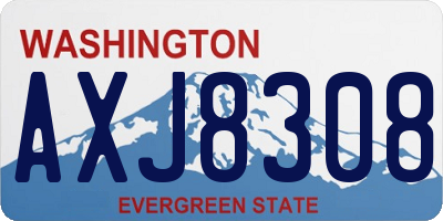 WA license plate AXJ8308