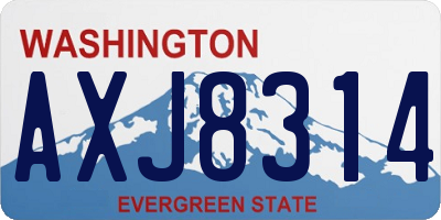 WA license plate AXJ8314