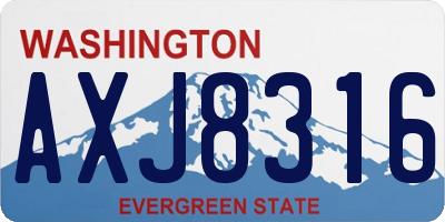 WA license plate AXJ8316