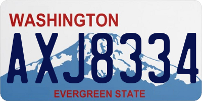 WA license plate AXJ8334