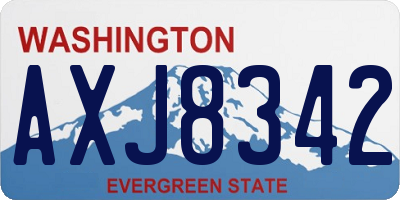WA license plate AXJ8342