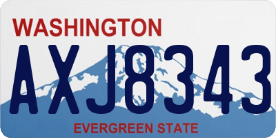 WA license plate AXJ8343