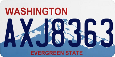 WA license plate AXJ8363