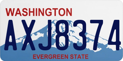 WA license plate AXJ8374