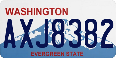 WA license plate AXJ8382