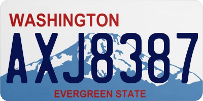 WA license plate AXJ8387