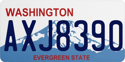 WA license plate AXJ8390