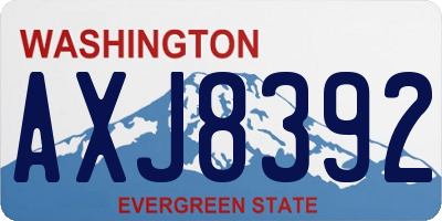WA license plate AXJ8392