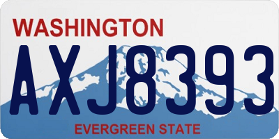 WA license plate AXJ8393