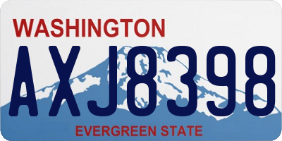 WA license plate AXJ8398