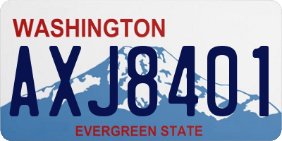WA license plate AXJ8401