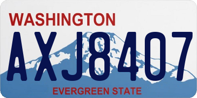 WA license plate AXJ8407