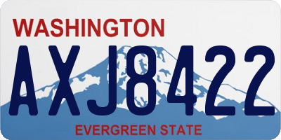 WA license plate AXJ8422
