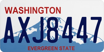 WA license plate AXJ8447