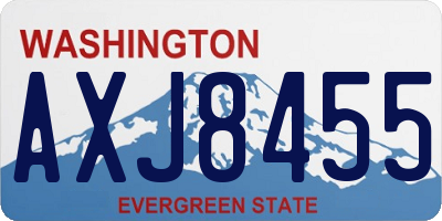 WA license plate AXJ8455