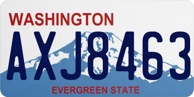 WA license plate AXJ8463