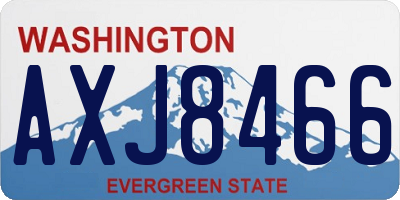WA license plate AXJ8466